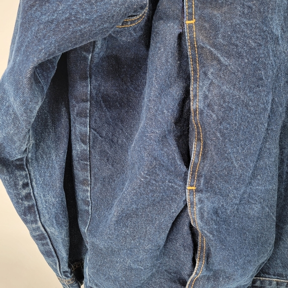 Vintage Mecca Y2K Hip Hop Baggy Denim Jean Dark Wash Button Front Jacket Mens XL - Picture 10 of 13